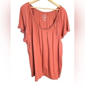 Sonoma 3X Scoop Neck Terra Cotta Top. p2p:30” L:30”